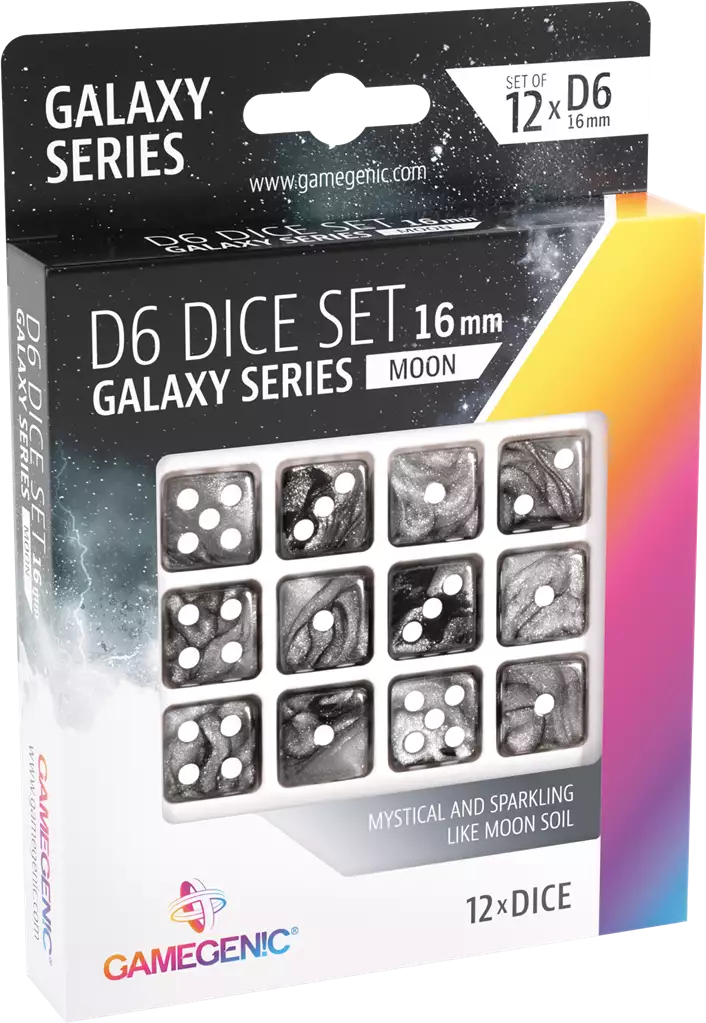 Set de 12 Dés de 6 - 16mm - Galaxy Series