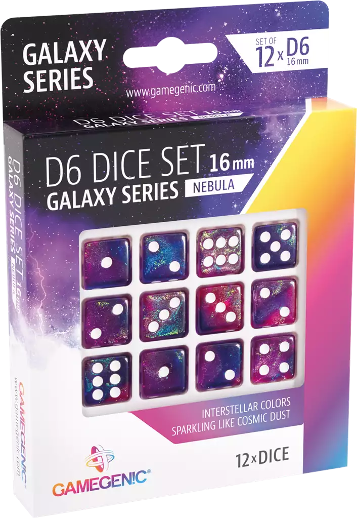 Set de 12 Dés de 6 - 16mm - Galaxy Series